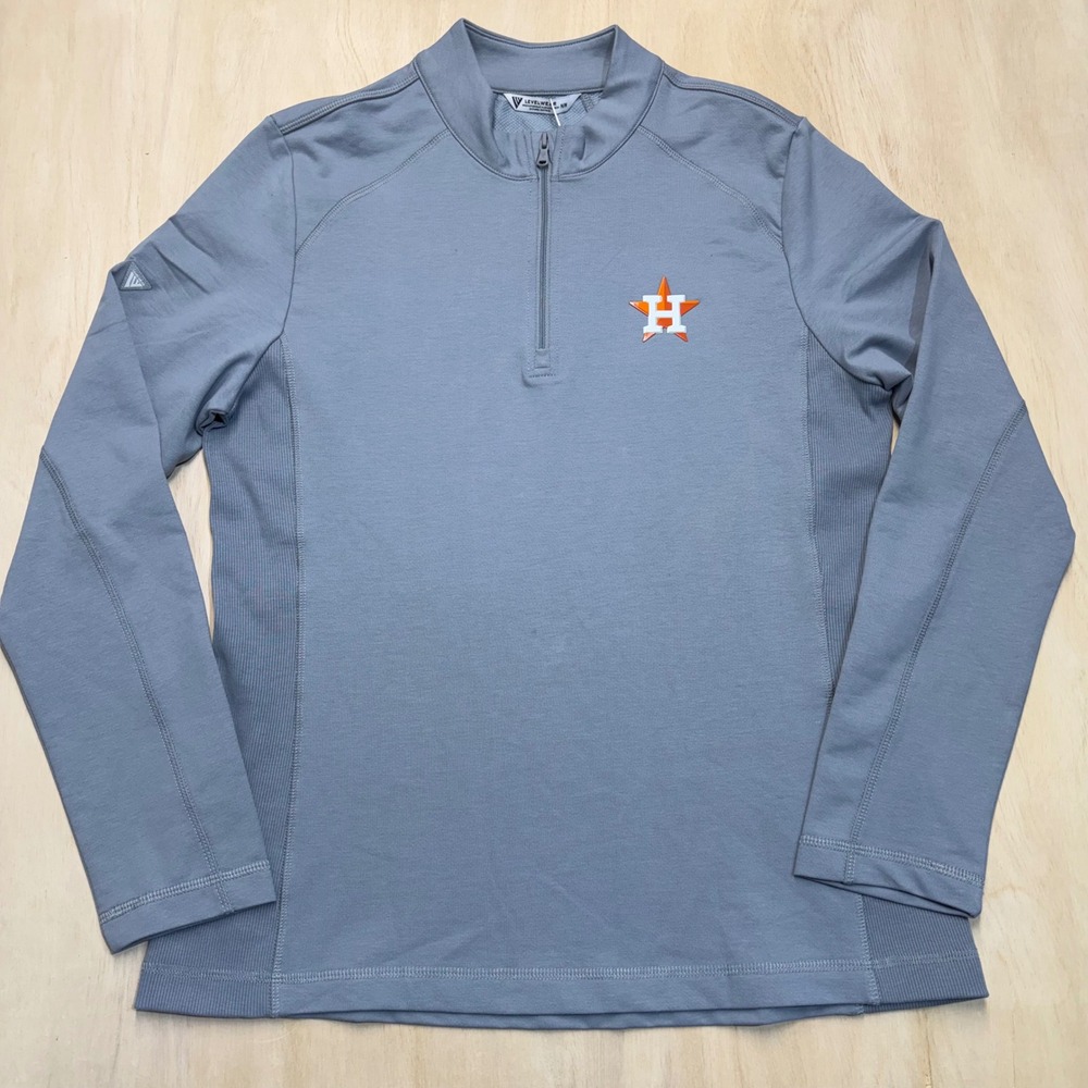 NWT Levelwear Houston Astros Womens Upright 1/4 Zip‎ Pullover Gray MLB Size M